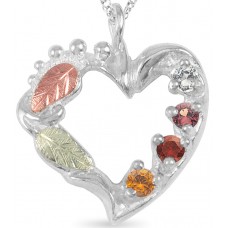 Mother's Heart Pendant 1 to 6 Stones - by Coleman